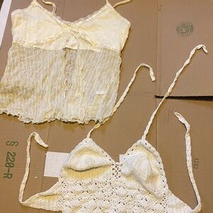 Lao hats and Frankie & skylarr Elegant Cream Lace Women Tops